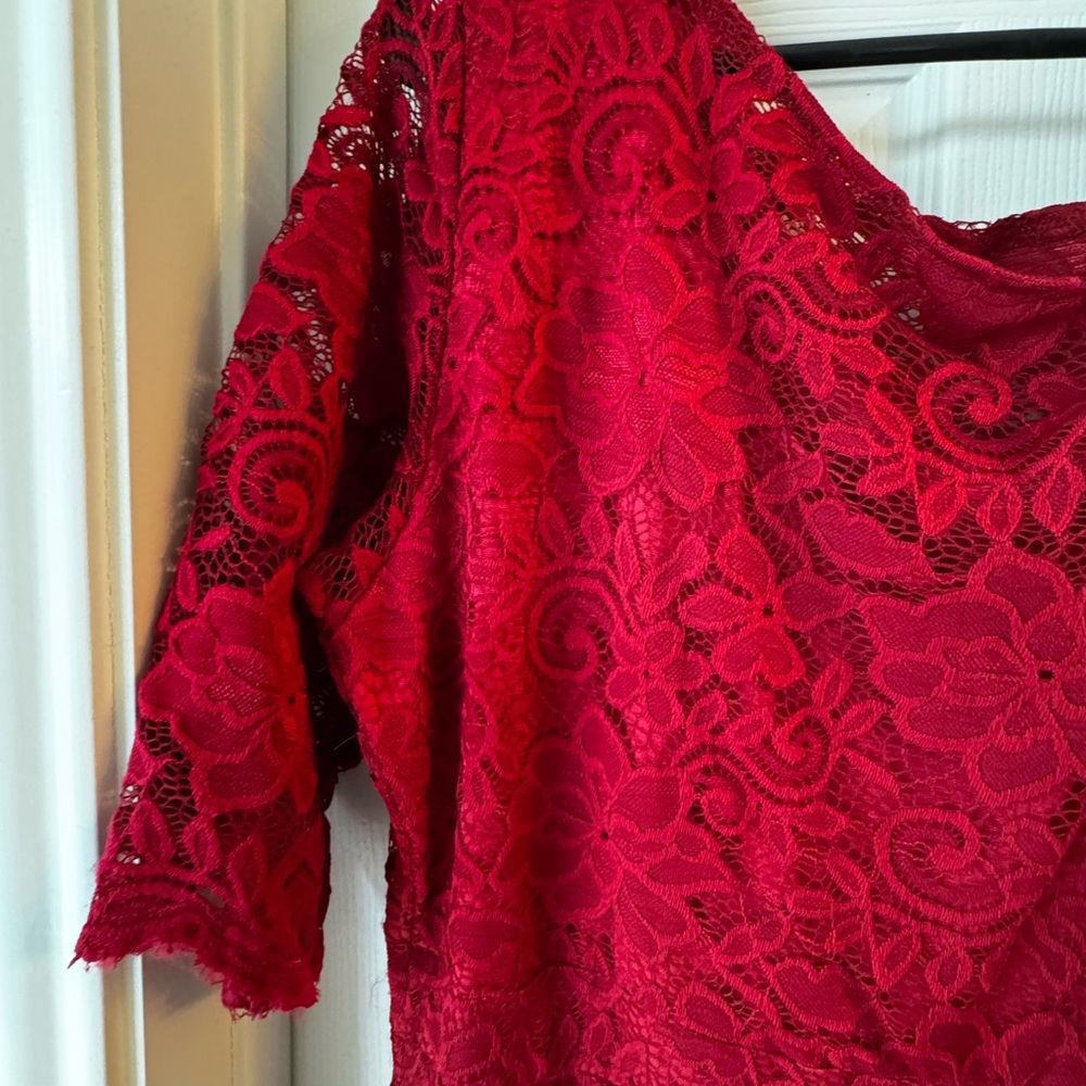 Elegant Red Lace Dress